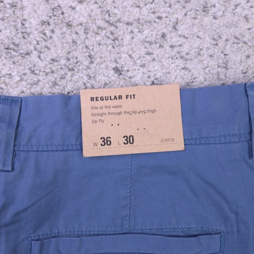 VTG J Crew Chino Pants Mens 36x30 Wide Leg Classic Fit Trouser Blue Baggy NWT